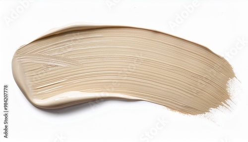 ivory oil brush stroke on white background
