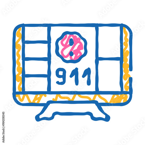 incident notification doodle icon sketch vector. incident notification sign. isolated symbol illustration