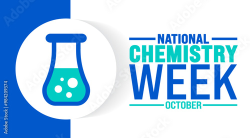 National Chemistry Week background or banner design template is observed every year in October. Holiday concept. Template for card, poster, placard, template. eps 10