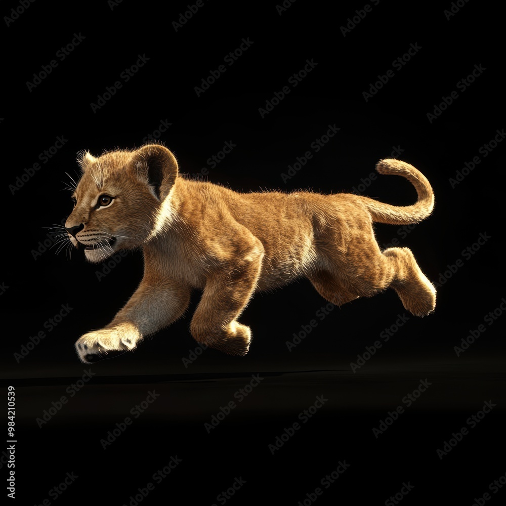 Obraz premium Lion Cub Running.