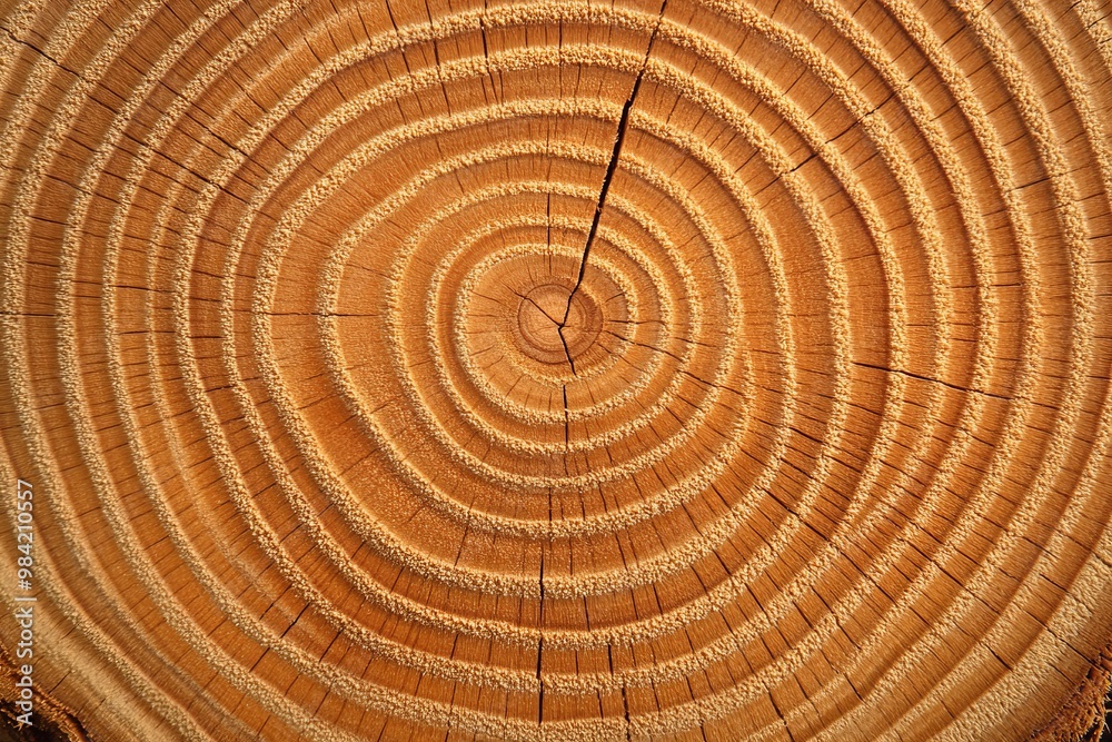 Naklejka premium Cross Section of a Tree Trunk