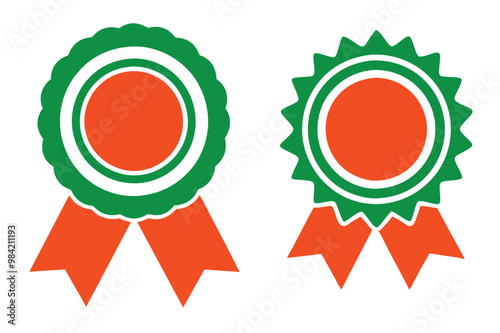 Set of Award Ribbon Icons Winner First Place Medals Vector Collection