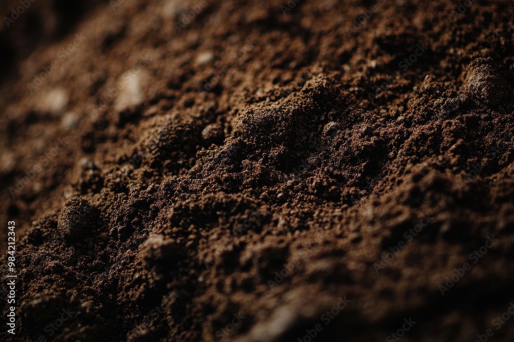 Close-up of Dark Brown Ground Coffee Close-up of Dark Brown Ground Coffee
