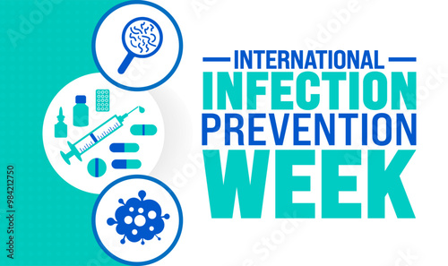 international infection prevention week background or banner design template is observed every year in October. Holiday concept. Template for card, poster, placard, template. eps 10