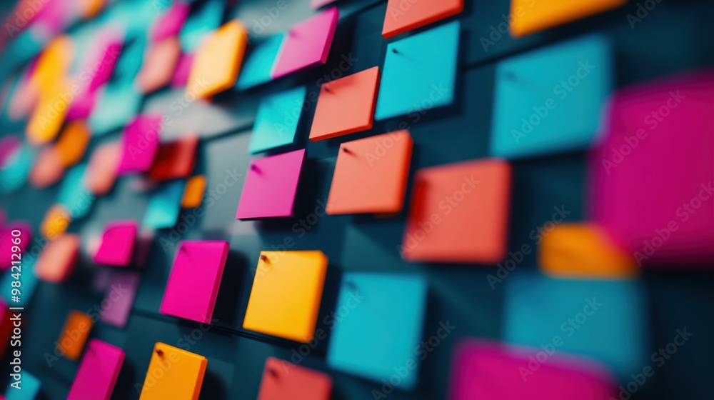 Colorful abstract squares on a dark background Colorful abstract squares on a dark background