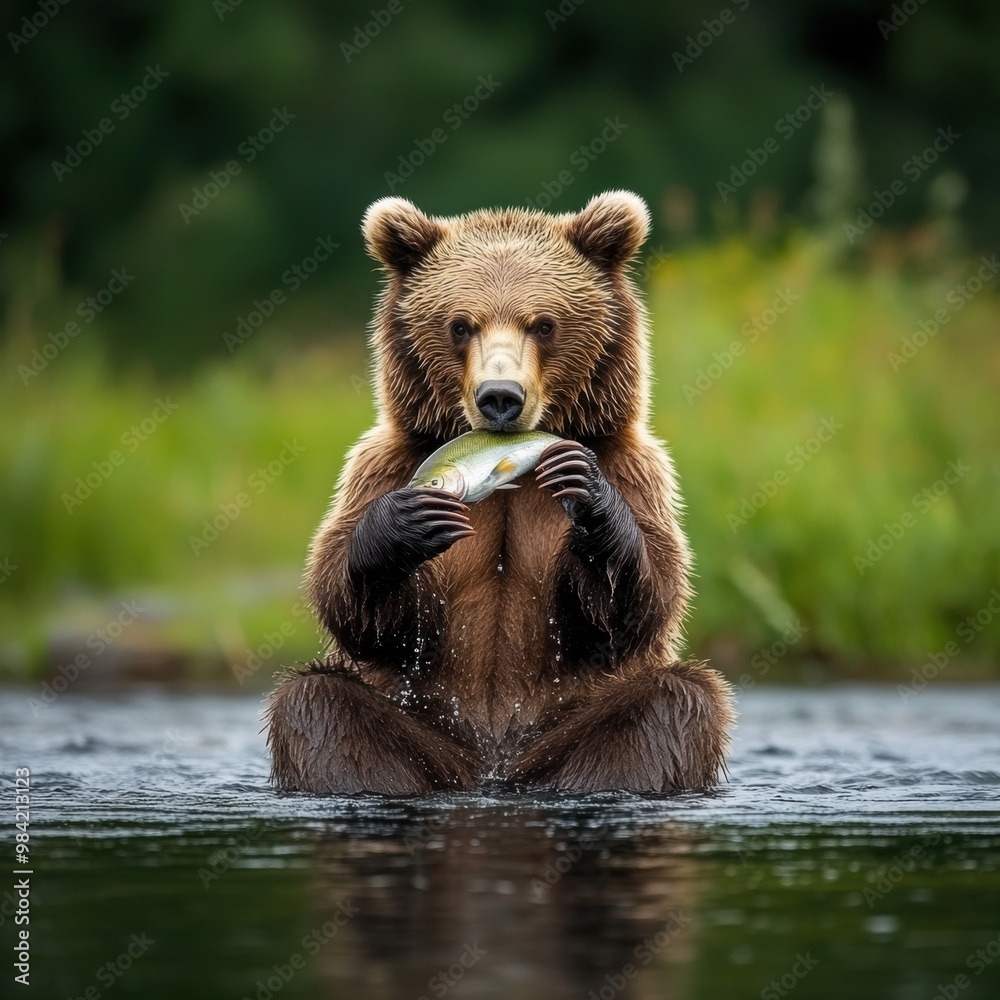 Obraz premium Brown Bear Catch.