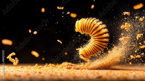 Witchetty grub Australia large white woodeating larvae eaten raw by Indigenous Australians in the Outback photo