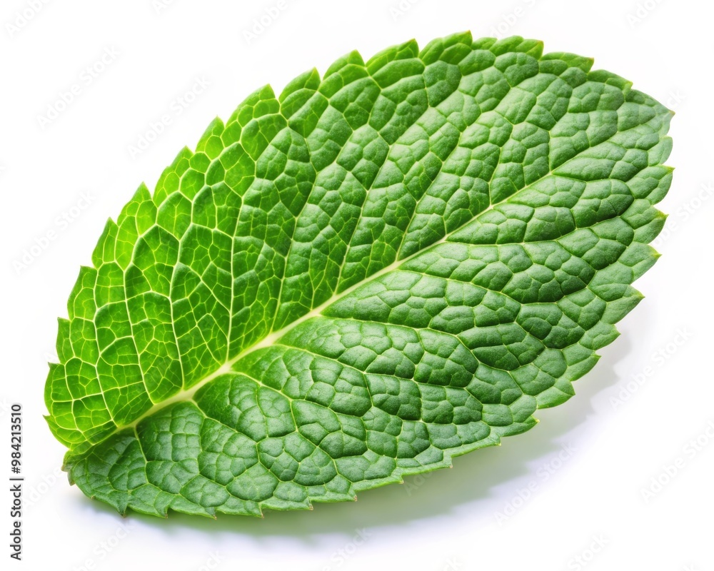Obraz premium Fresh Mint Leaf Isolated on White Background