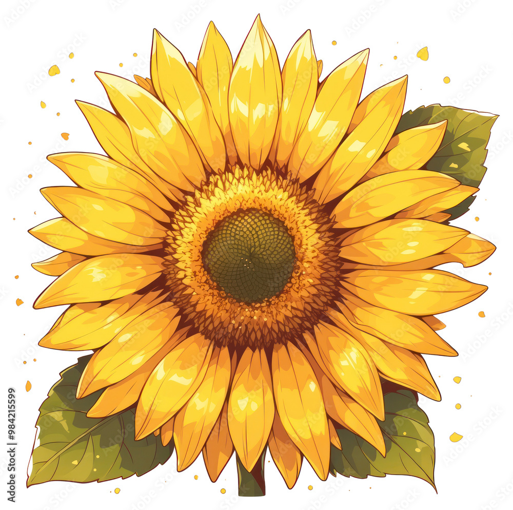 Obraz premium PNG Sunflower flower blossom plant.