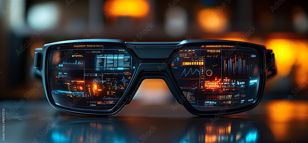 Futuristic Smart Glasses with HUD Display. Futuristic Smart Glasses with HUD Display.
