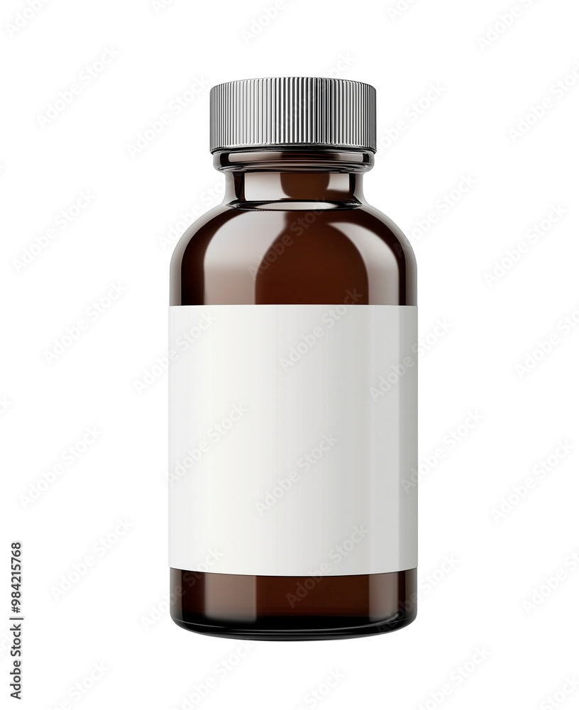 empty mockup of medicine pill glass bottle with blank white label isolated on white transparent background empty mockup of medicine pill glass bottle with blank white label isolated on white transparent background