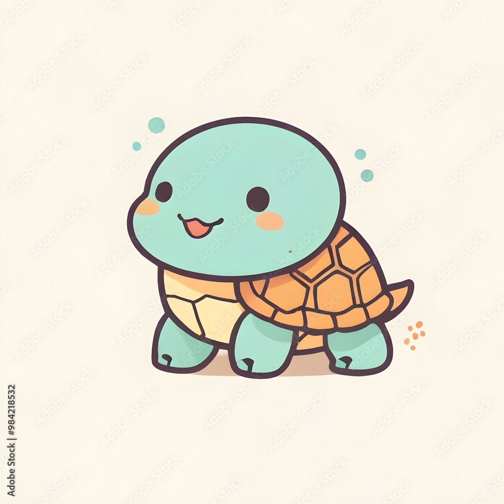 Cute Cartoon Turtle Illustration Cute Cartoon Turtle Illustration