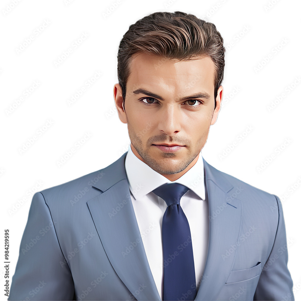 Confident businessman, close-up view, transparent PNG. Made with generative AI technology Confident businessman, close-up view, transparent PNG. Made with generative AI technology