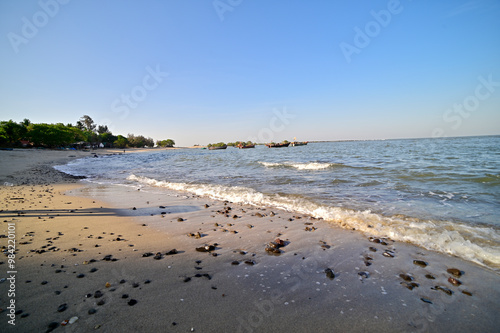 Early morning view of Kashid beach, Alibaug, Maharashtra, India.