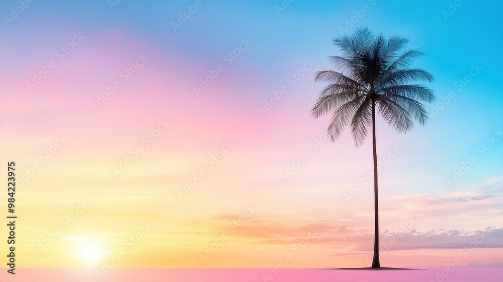 Palm Tree Silhouette at Sunset
