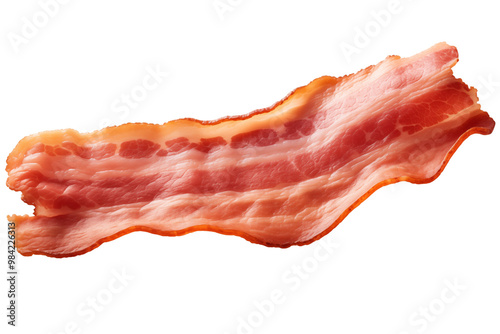 PNG cutout of one crispy bacon strip with detailed texture isolated on transparent background photo