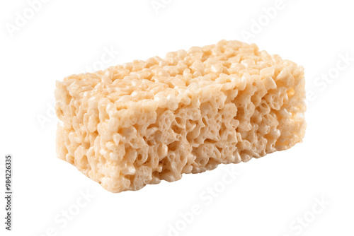 PNG cutout of single white rice krispie bite sized isolated on transparent background