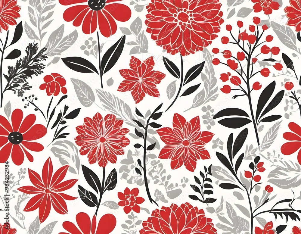 ed floral pattern featuring flowers and leaves on a soft pink background, ideal fabric or wallpaper ed floral pattern featuring flowers and leaves on a soft pink background, ideal fabric or wallpaper