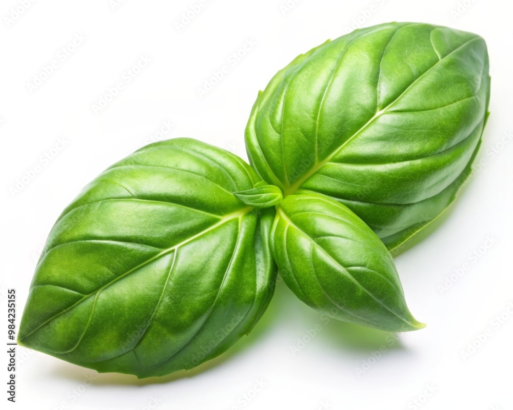 Fototapeta premium Holy Basil leaf Isolated on White Background