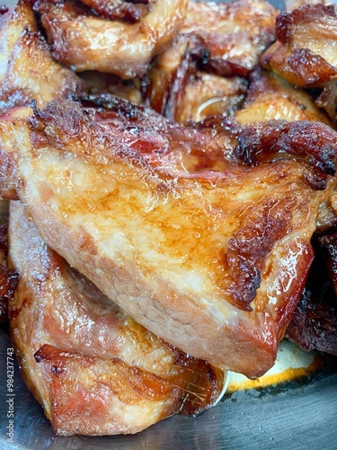 Grilled Pork Neck with Glazed Juicy Texture.