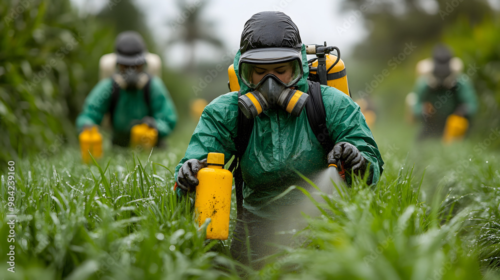 A Human in a White Protective Suit Spraying Insecticide in a Green Field, Demonstrating Safety Measures in Pest Control to Protect Crops and Ensure Agricultural Health
A Human in a White Protective Suit Spraying Insecticide in a Green Field, Demonstrating Safety Measures in Pest Control to Protect Crops and Ensure Agricultural Health