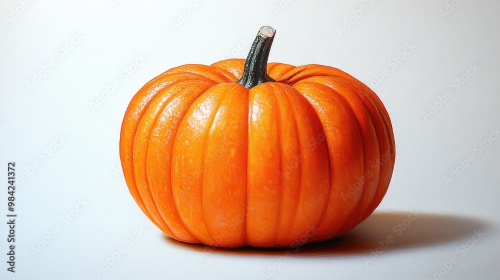 A vibrant orange pumpkin on a plain background. A vibrant orange pumpkin on a plain background.