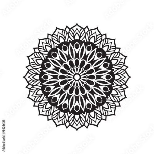 Vector abstract mandala pattern. Art on the wall. Design for a wallpaper Paint shirt and tile Sticker Design, coloring book Lace pattern The tattoo. Decorative circle ornament in ethnic oriental style