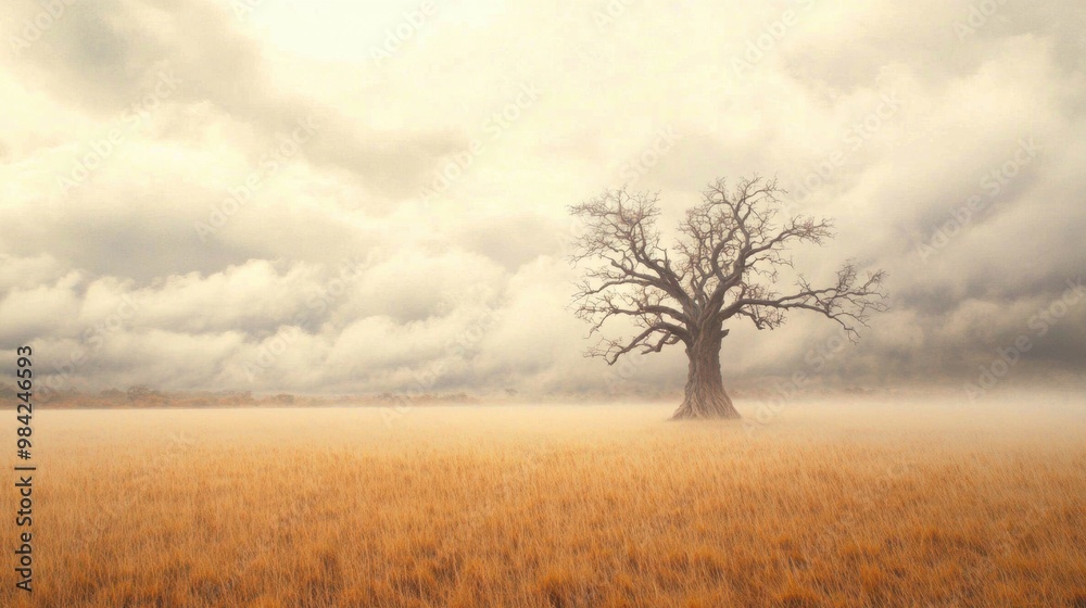 Fototapeta premium Lonely Tree in Fog.