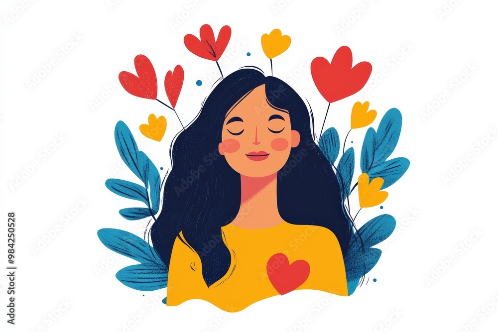 Happy curly Latin woman in white t-shirt raise hands up isolated on yellow background.. Beautiful simple AI generated image Happy curly Latin woman in white t-shirt raise hands up isolated on yellow background.. Beautiful simple AI generated image