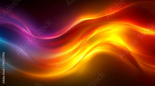 Wallpaper Mural Vibrant abstract background with flowing waves of color, featuring shades of red, orange, purple, and gold for artistic designs. Torontodigital.ca