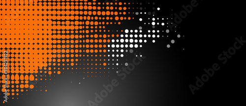 Wallpaper Mural Vibrant abstract background with orange and white dots creating a dynamic pattern over a dark surface. Ideal for creative designs. Torontodigital.ca