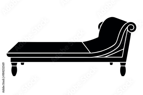      Daybed icon silhouette vector illustration.
