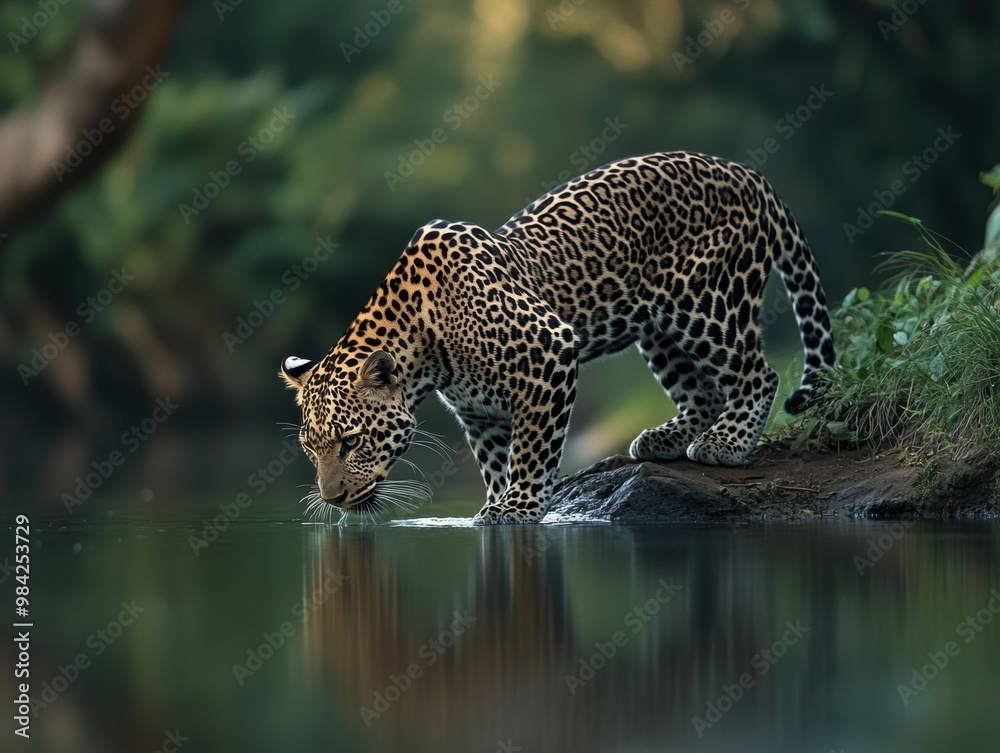 Leopard Drinking Water. Leopard Drinking Water.