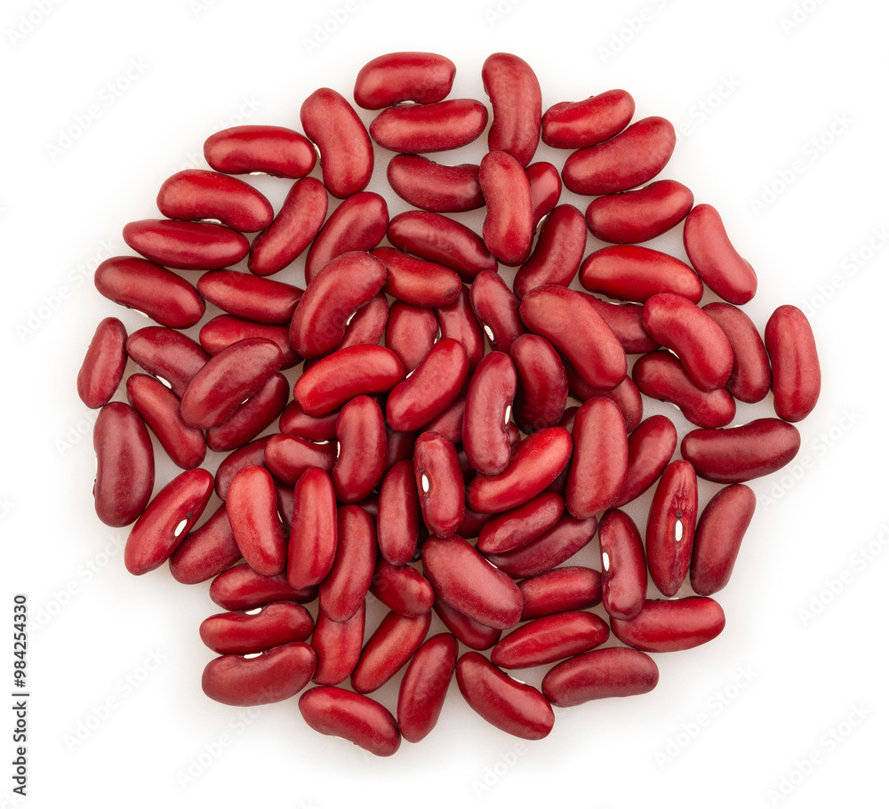 red kidney bean path isolated on white top view