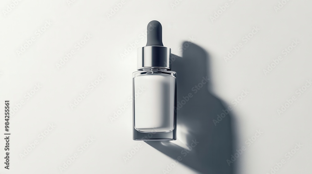 Minimalist Dropper Bottle Mockup on White Background Minimalist Dropper Bottle Mockup on White Background