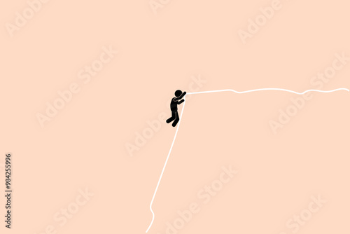 stick man businessman jumping