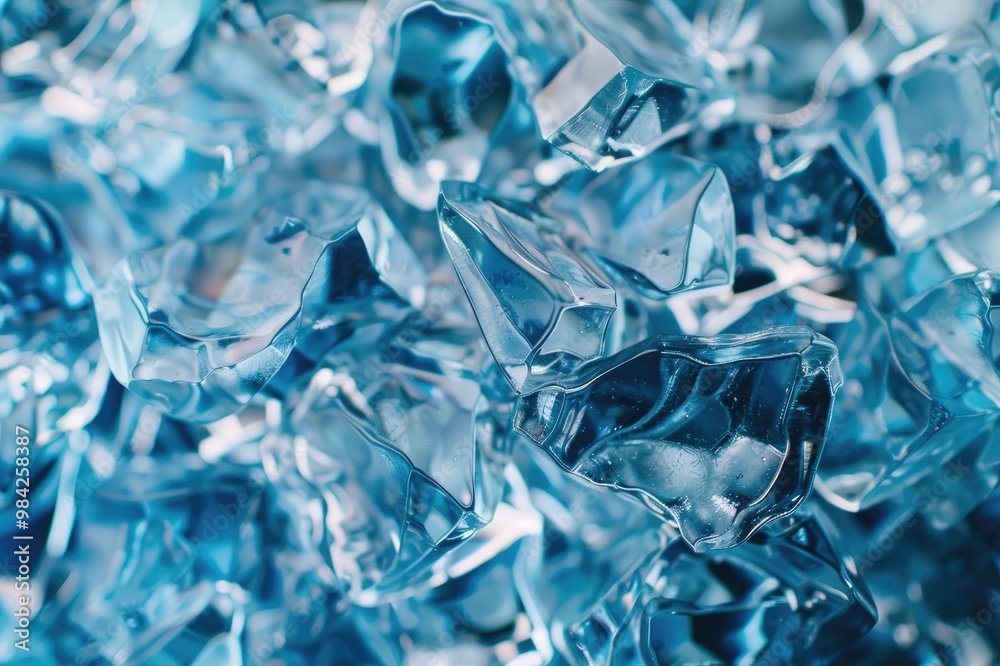 Geometric blue ice texture background Geometric blue ice texture background