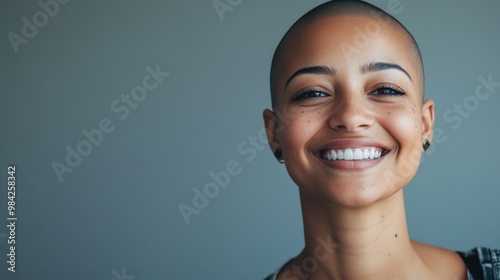 Inspirational Woman with Smile and Fauxhawk photo