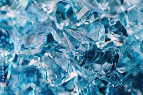 Geometric blue ice texture background