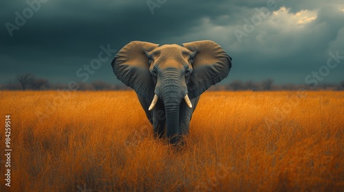 Elephant in Grass.