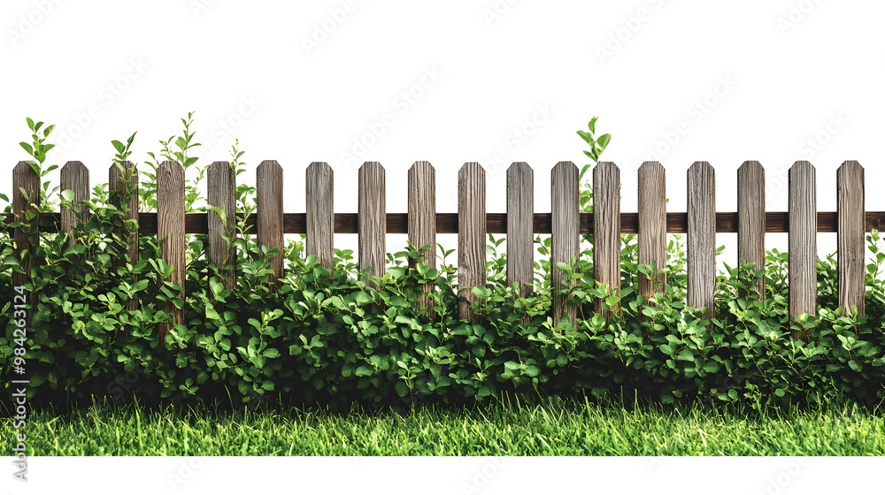 Obraz premium Photography of Decorative Garden Fence on Isolated White Background