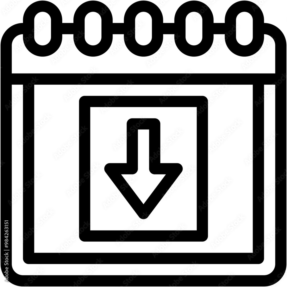 Vector Icon Download, Calendar, Time And Date, Arrow, Down Arrow