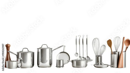 A collection of silverware and kitchen items