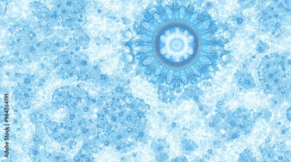 Light blue kaleidoscopic pattern background