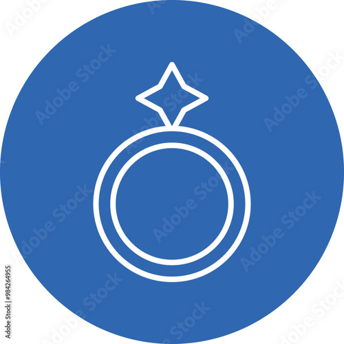 Engagement Ring line circle icon
