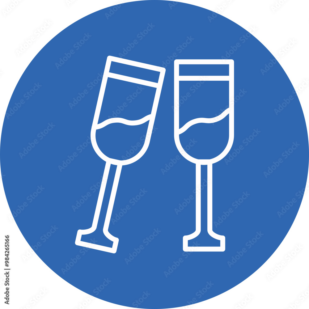 Champagne Glasses line circle icon Champagne Glasses line circle icon