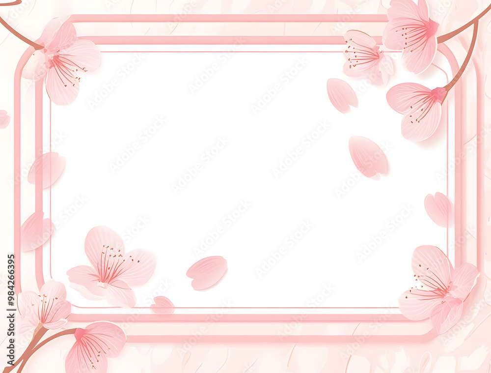 Paper White Flowers on a Pink Background with a Blank Frame Paper White Flowers on a Pink Background with a Blank Frame