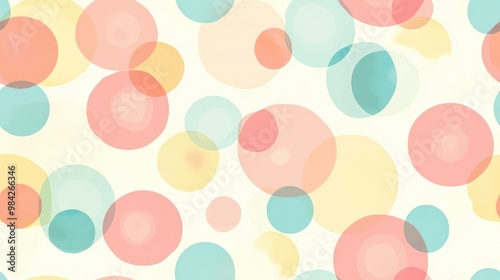 Abstract seamless pattern featuring soft pastel circles Raster illustration suitable for textile wallpaper wrapping paper and various design applications