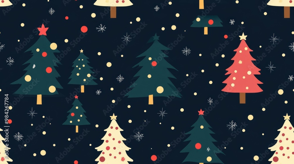 Seamless pattern background featuring Christmas trees Seamless pattern background featuring Christmas trees