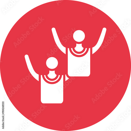 Hockey Fans glyph circle icon